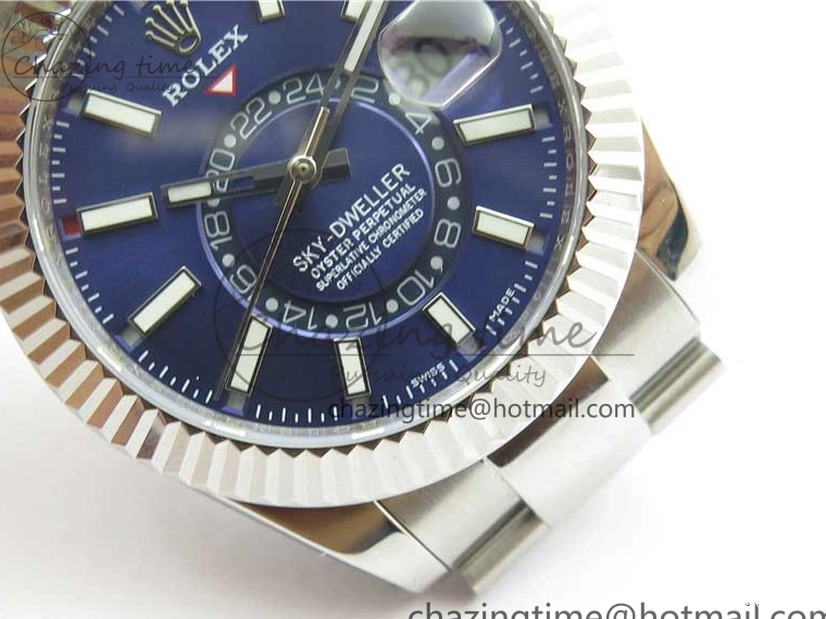 0413 Sky-Dweller 326934 SS AIF Blue Dial on SS Bracelet A23J to RelaxedFit 2787